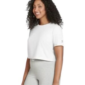 Jockey Generation Women's Organic Cotton Stretch Cropped T-Shirt  White Cream S
